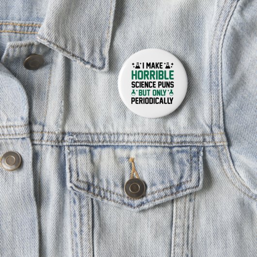 Horrible Science Puns Ronde Button 5,7 Cm (In situ)