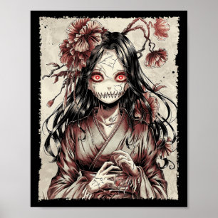 Horror Anime Girl Manga Japans Creepy Ha Poster