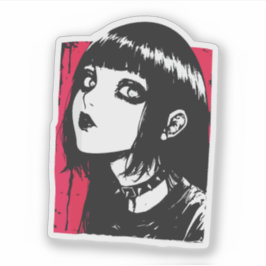 Horror anime girl  sticker
