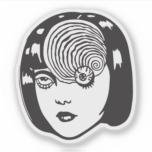 Horror anime girl  sticker (Voorkant)