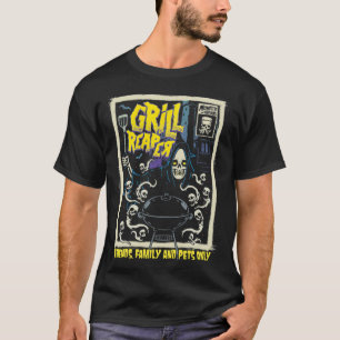 Horror Art Bbq Grill Chef Psychobilly Punk bagel t T-shirt
