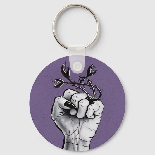 Horror Art Black Magic Ring Hand Dark Fantasy Sleutelhanger (Voorkant)