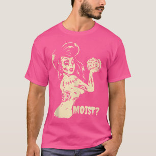 Horror Art - Gothic Girl Brain Eater Moist - Psych T-shirt