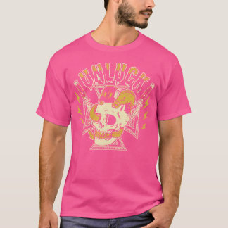 Horror Art - Zombie Unluck Cross - Psychobilly Pun T-shirt