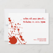 Horror Bloed Spletters Alle witte halloween nodigt Kaart (Achterkant)