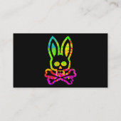 Horror Bunny Rabbit Face Tie Dye Happy Eas Visitekaartje (Achterkant)