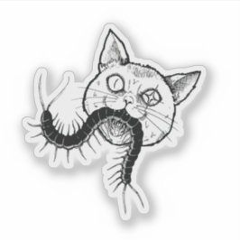 Horror cat anime art sticker