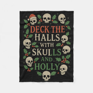 Horror Christmas Design voor Gothic Skull Lovers Fleece Deken