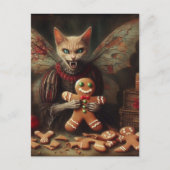 Horror Christmas Vampire Fairy Kat Gingerbread Briefkaart (Voorkant)