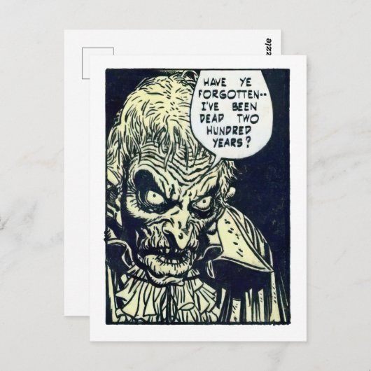 Horror Comic Panel van The Unseen Briefkaart (Voorkant / Achterkant)