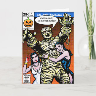 Horror Comic Style Halloween-groeten Kaart