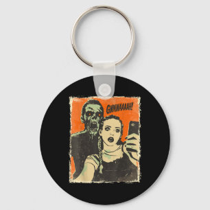 Horror Comic Zombie Selfie Creepy Schattige Hal Sleutelhanger