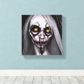 Horror Creepy Woman Canvas Afdruk (Insitu (Houten vloer))