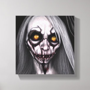 Horror Creepy Woman Canvas Afdruk
