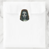 Horror-enge Woman Classic Round Sticker (Tas)