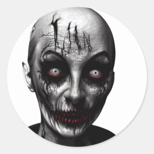 Horror-enge Woman Classic Round Sticker (Voorkant)