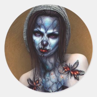 Horror-enge Woman Classic Round Sticker