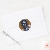Horror-enge Woman Classic Round Sticker (Envelop)