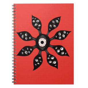 Horror Eye Flower Creepy Macabre Red Black Notitieboek