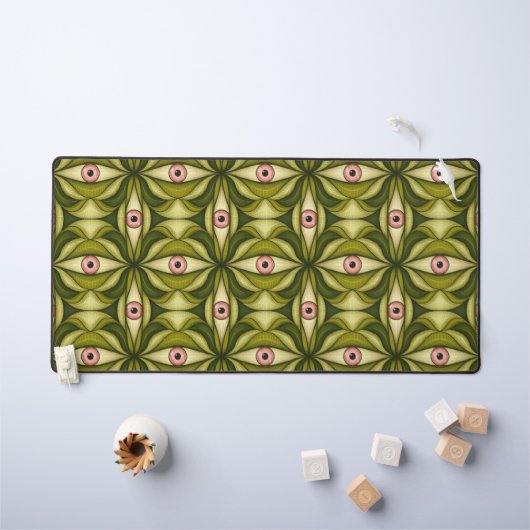 Horror Eye Pattern Green Creepy Witchy Gothic Bureaumat (Kindertafel)