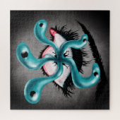 Horror eye tentacle monster vreemde gothic legpuzzel (Horizontaal)