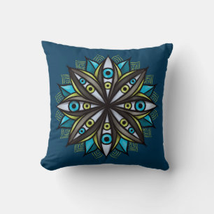 Horror Eyes Flower Mandala Creepy Gothic Kussen