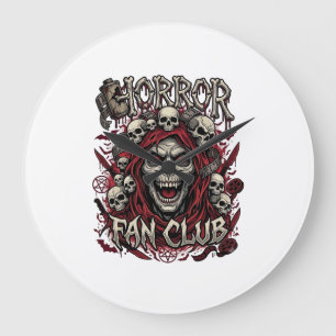 Horror Fan Club Halloween Gillende Schedel Rode Ka Grote Klok