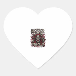 Horror Fan Club Halloween Gillende Schedel Rode Ka Hart Sticker