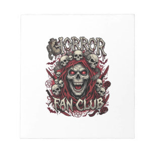 Horror Fan Club Halloween Gillende Schedel Rode Ka Notitieblok