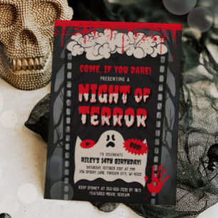 Horror Film Night Film Volwassen Halloween Party Kaart