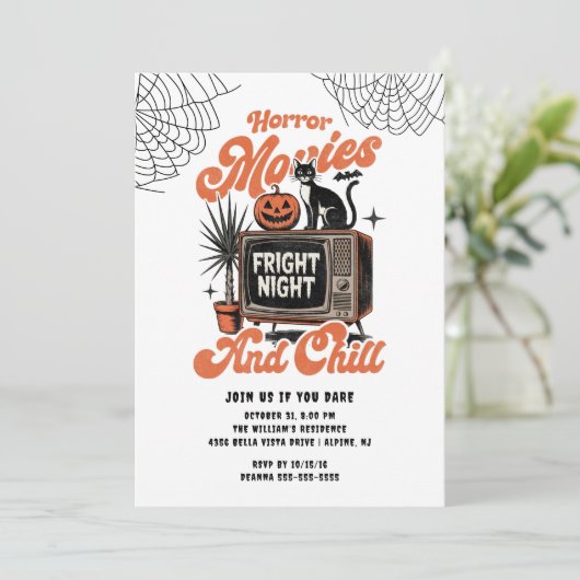 Horror Films Night Party Invitation (Debout devant)