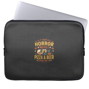 Horror Films Pizza Bier Halloween Design_1 Laptop Sleeve