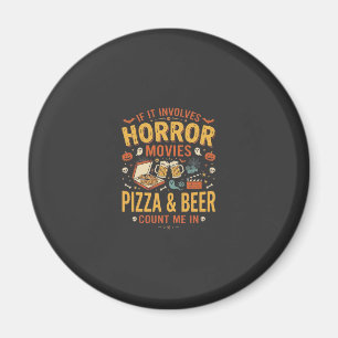 Horror Films Pizza Bier Halloween Design_1 Magneet