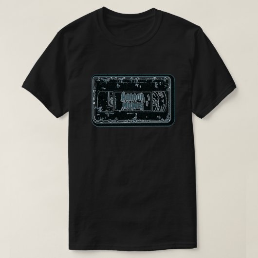 Horror-films - Video Cassette Blue Grey T-shirt (Design voorkant)