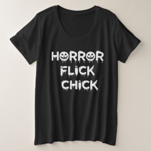 Horror Flick White versie Grote Maat T-shirt