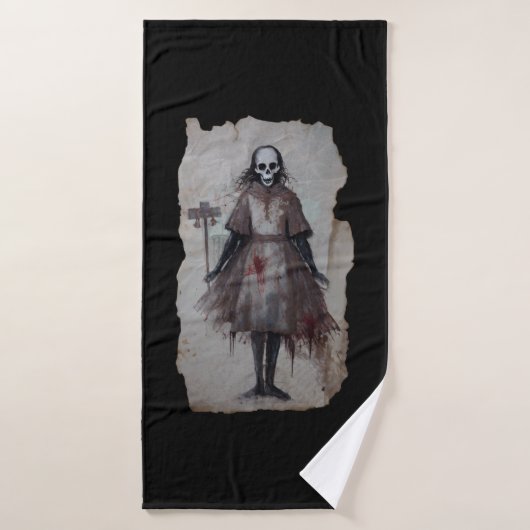 Horror Geschenk Zombie Goth Gothic Vodoo Puppe Badhanddoek (Badhanddoek)