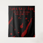Horror Halloween Keer Nu Terug Bloedspatten Wandkleed (Voorkant)