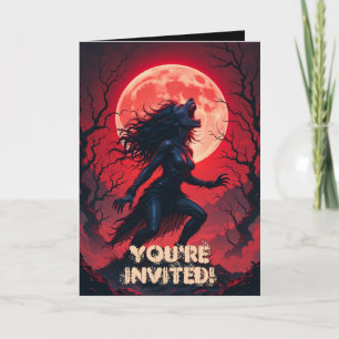 Horror Halloween Weerwolf Lady Volle Maan