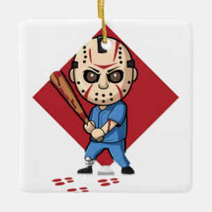 Horror Honkbalspeler Keramisch Ornament