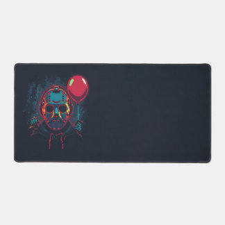 Horror Icons Desk Mat - Neon Pixel Art