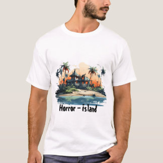 Horror Island met grillig Cartoon-ontwerp T-shirt