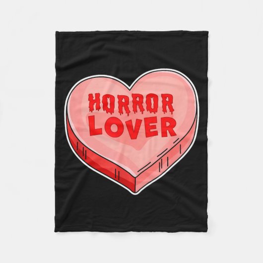 Horror Lover Candy Heart Valentines Day Halloween Fleece Deken (Voorkant)