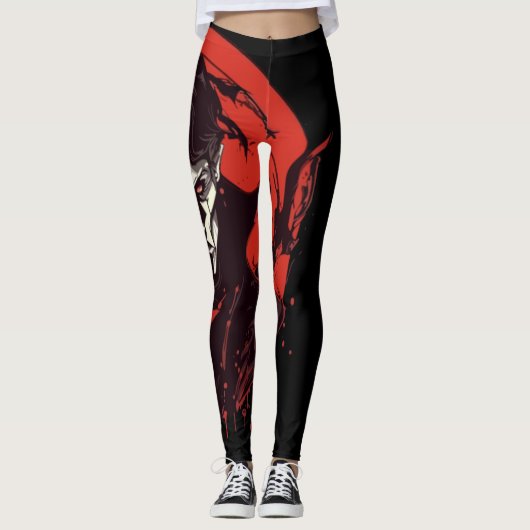 Horror met rode ogen leggings (Voorkant)