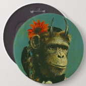  Horror Monkey Demon Badge Button (Voorkant /achterkant)