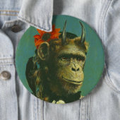  Horror Monkey Demon Badge Button (In situ)