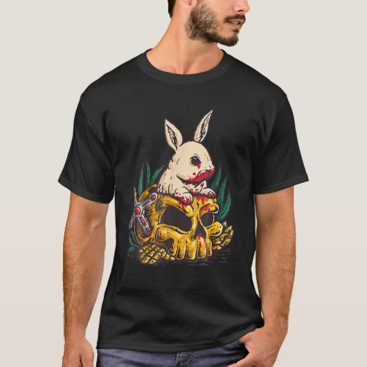 Horror Movie Apparel For Men Killer Rabbit Bad Bun T-shirt (Voorkant)