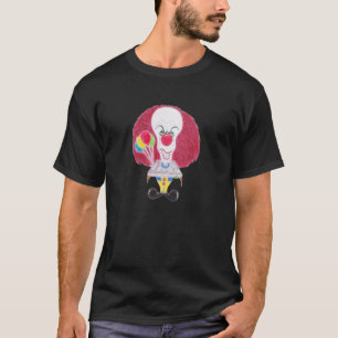 Horror Movie Clown Caricature Tekening T-Shirt