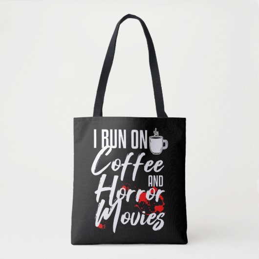 Horror Movie Fan Coffee Drinker Gift Draagtas (Voorkant)