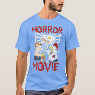 Horror Movie Funny Chicken Pig Bacon and Eggs T-shirt