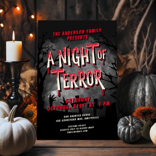 Horror Movie Poster Adult Halloween Invitation